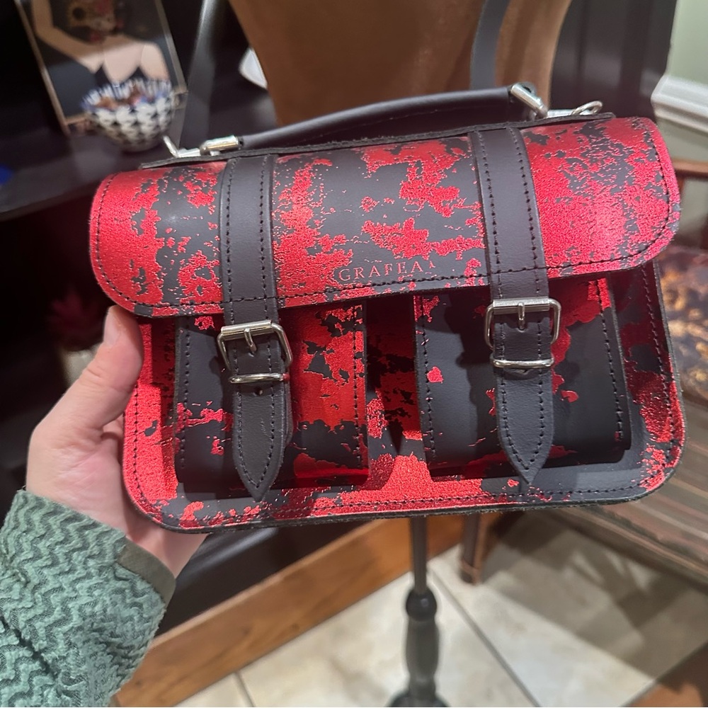 Grafea “Bloddy” Limited Edition Leather Mini Satchel – Made in England